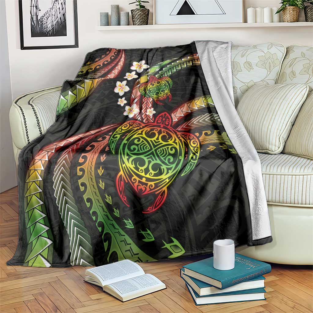 Hawaii Turtles Plumeria Blanket Reggae Polynesian Pattern