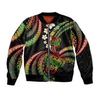 Hawaii Turtles Plumeria Bomber Jacket Reggae Polynesian Pattern LT01 Unisex Reggae - Polynesian Pride