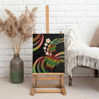 Hawaii Turtles Plumeria Canvas Wall Art Reggae Polynesian Pattern