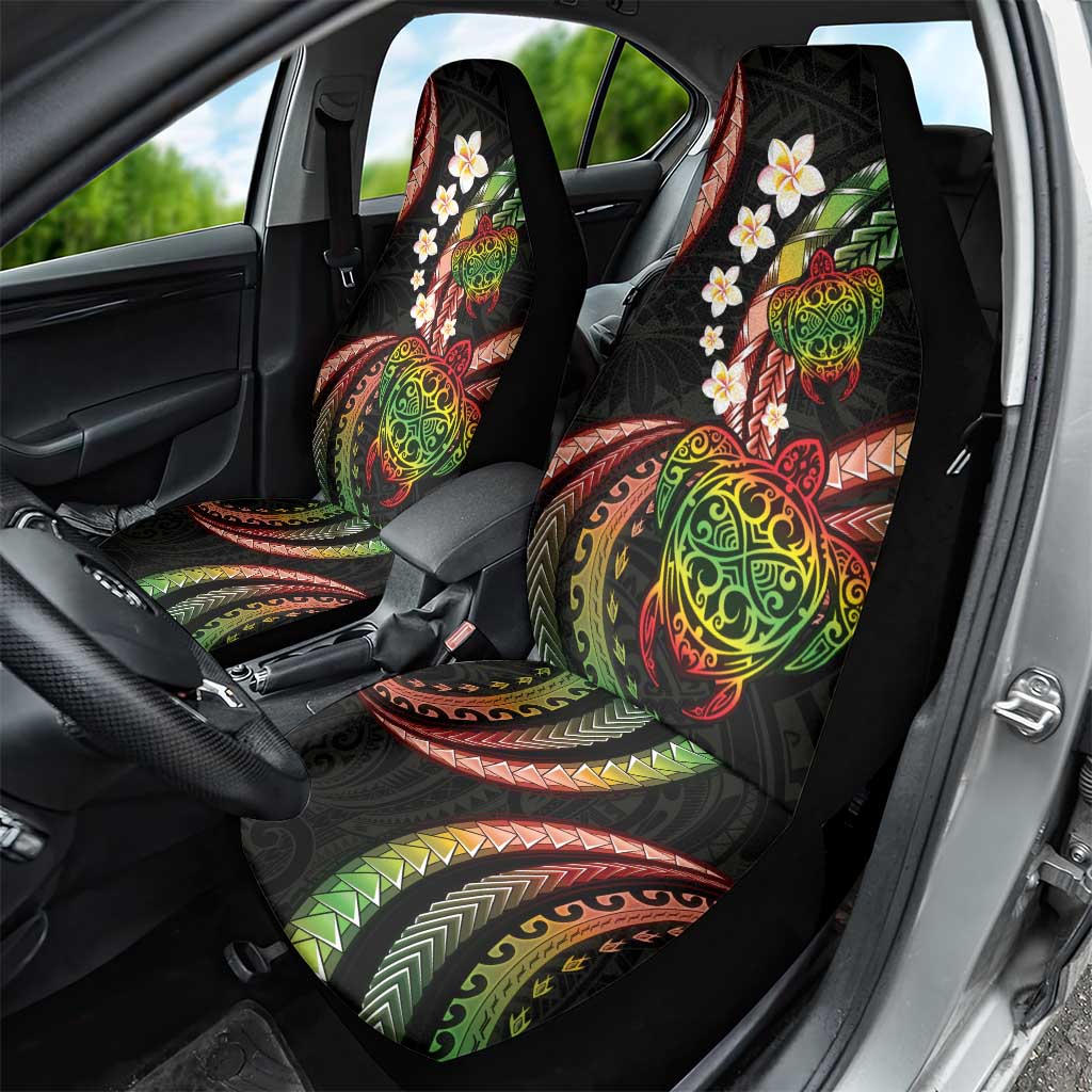Hawaii Turtles Plumeria Car Seat Cover Reggae Polynesian Pattern