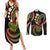 Hawaii Turtles Plumeria Couples Matching Summer Maxi Dress and Long Sleeve Button Shirt Reggae Polynesian Pattern