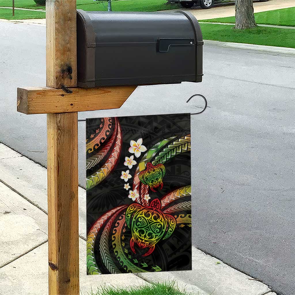 Hawaii Turtles Plumeria Garden Flag Reggae Polynesian Pattern