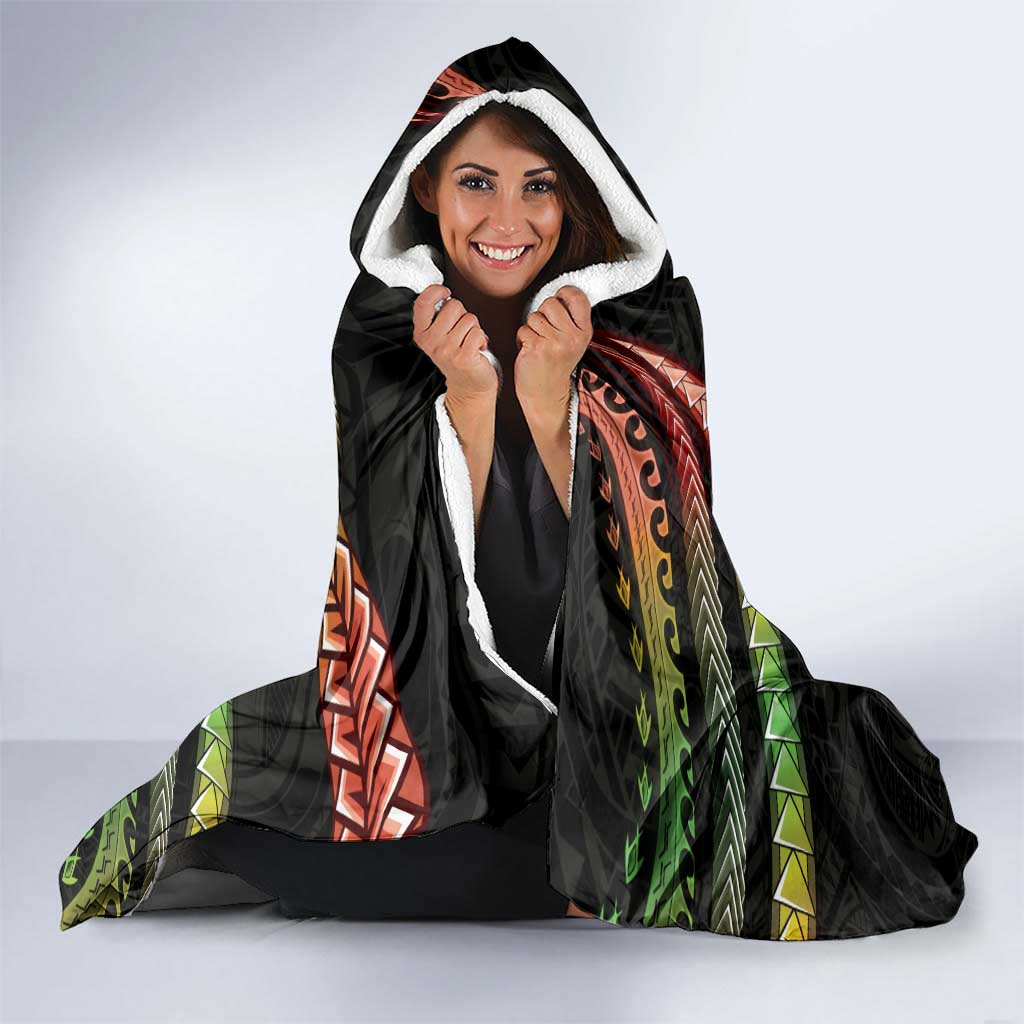 Hawaii Turtles Plumeria Hooded Blanket Reggae Polynesian Pattern LT01 - Polynesian Pride