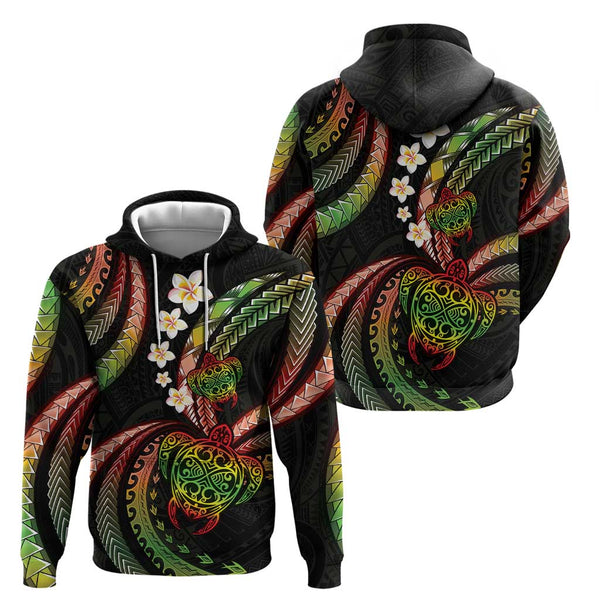 Custom Hawaii Polynesian Hoodie Purple Sea Turtles Hawaiian LT13