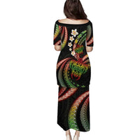 Hawaii Turtles Plumeria Puletasi Reggae Polynesian Pattern