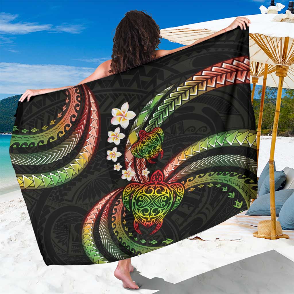 Hawaii Turtles Plumeria Sarong Reggae Polynesian Pattern