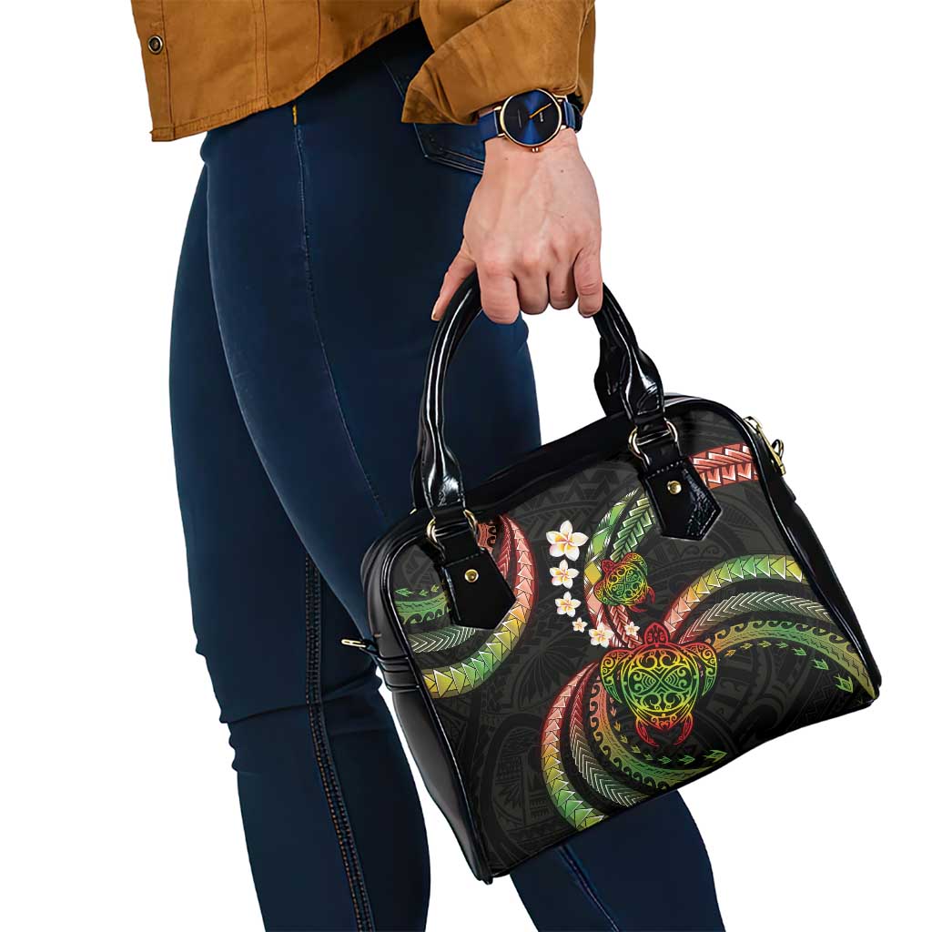 Hawaii Turtles Plumeria Shoulder Handbag Reggae Polynesian Pattern LT01 - Polynesian Pride