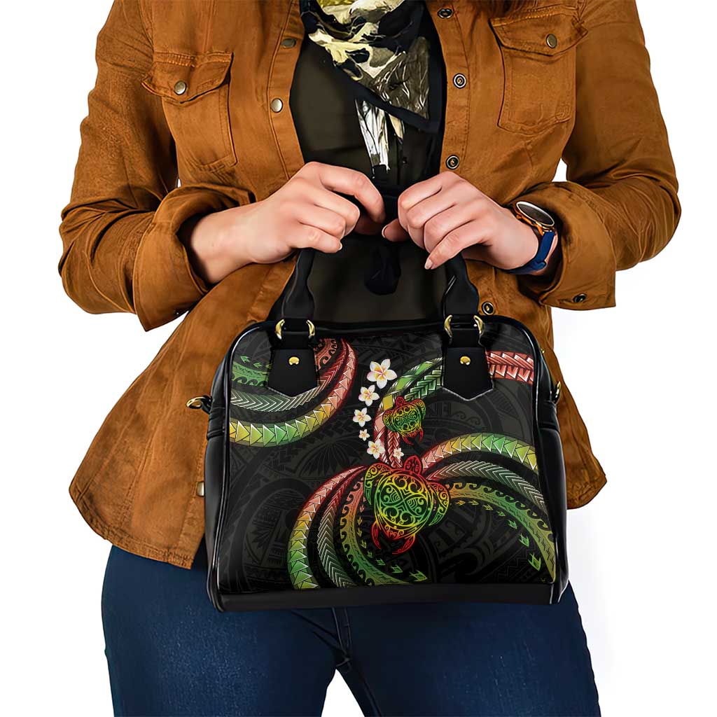 Hawaii Turtles Plumeria Shoulder Handbag Reggae Polynesian Pattern LT01 - Polynesian Pride