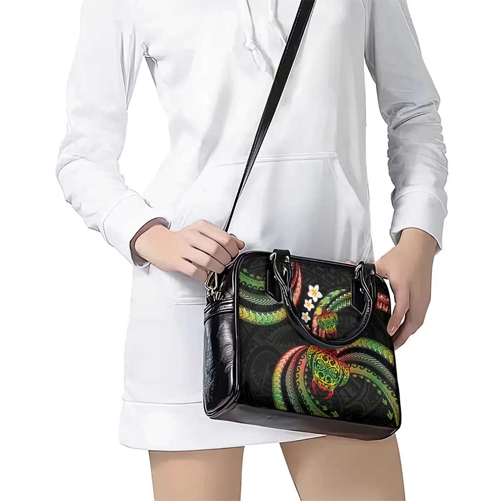Hawaii Turtles Plumeria Shoulder Handbag Reggae Polynesian Pattern LT01 - Polynesian Pride