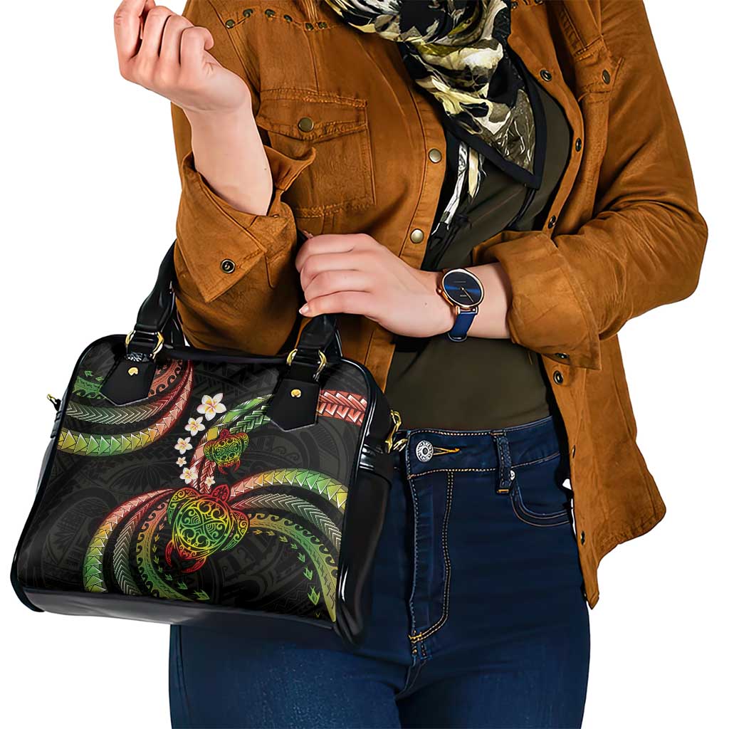 Hawaii Turtles Plumeria Shoulder Handbag Reggae Polynesian Pattern LT01 - Polynesian Pride