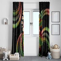 Hawaii Turtles Plumeria Window Curtain Reggae Polynesian Pattern