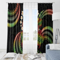 Hawaii Turtles Plumeria Window Curtain Reggae Polynesian Pattern