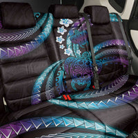 Hawaii Turtles Plumeria Back Car Seat Cover Amethyst Gradient Polynesian Pattern