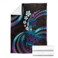 Hawaii Turtles Plumeria Blanket Amethyst Gradient Polynesian Pattern