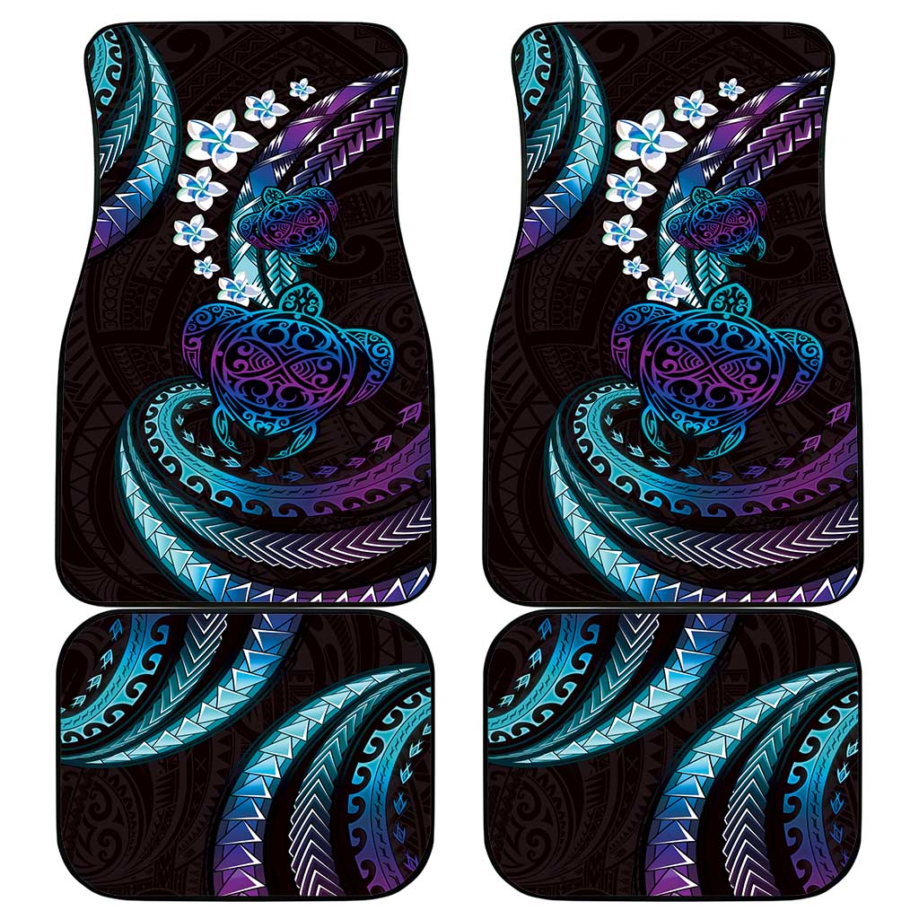 Hawaii Turtles Plumeria Car Mats Amethyst Gradient Polynesian Pattern