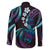 Hawaii Turtles Plumeria Family Matching Puletasi and Hawaiian Shirt Amethyst Gradient Polynesian Pattern