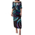 Hawaii Turtles Plumeria Family Matching Puletasi and Hawaiian Shirt Amethyst Gradient Polynesian Pattern