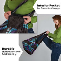 Hawaii Turtles Plumeria Grocery Bag Amethyst Gradient Polynesian Pattern