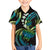 Hawaii Turtles Plumeria Kid Hawaiian Shirt Chartreuse Cyan Polynesian Pattern
