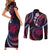 Hawaii Turtles Plumeria Couples Matching Short Sleeve Bodycon Dress and Long Sleeve Button Shirt Sweet Gradient Polynesian Pattern