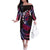 Hawaii Turtles Plumeria Family Matching Off The Shoulder Long Sleeve Dress and Hawaiian Shirt Sweet Gradient Polynesian Pattern