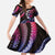 Hawaii Turtles Plumeria Kid Short Sleeve Dress Sweet Gradient Polynesian Pattern