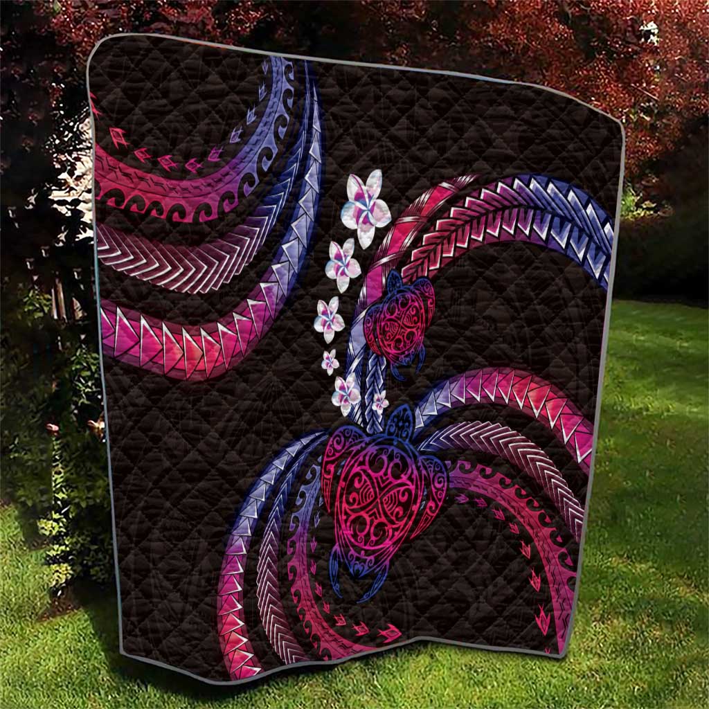 Hawaii Turtles Plumeria Quilt Sweet Gradient Polynesian Pattern