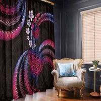 Hawaii Turtles Plumeria Window Curtain Sweet Gradient Polynesian Pattern