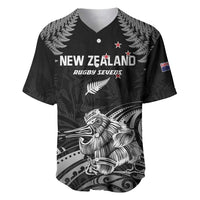 Custom New Zealand 2024 Rugby Baseball Jersey Silver Fern Aotearoa Kiwi LT01 Black - Polynesian Pride