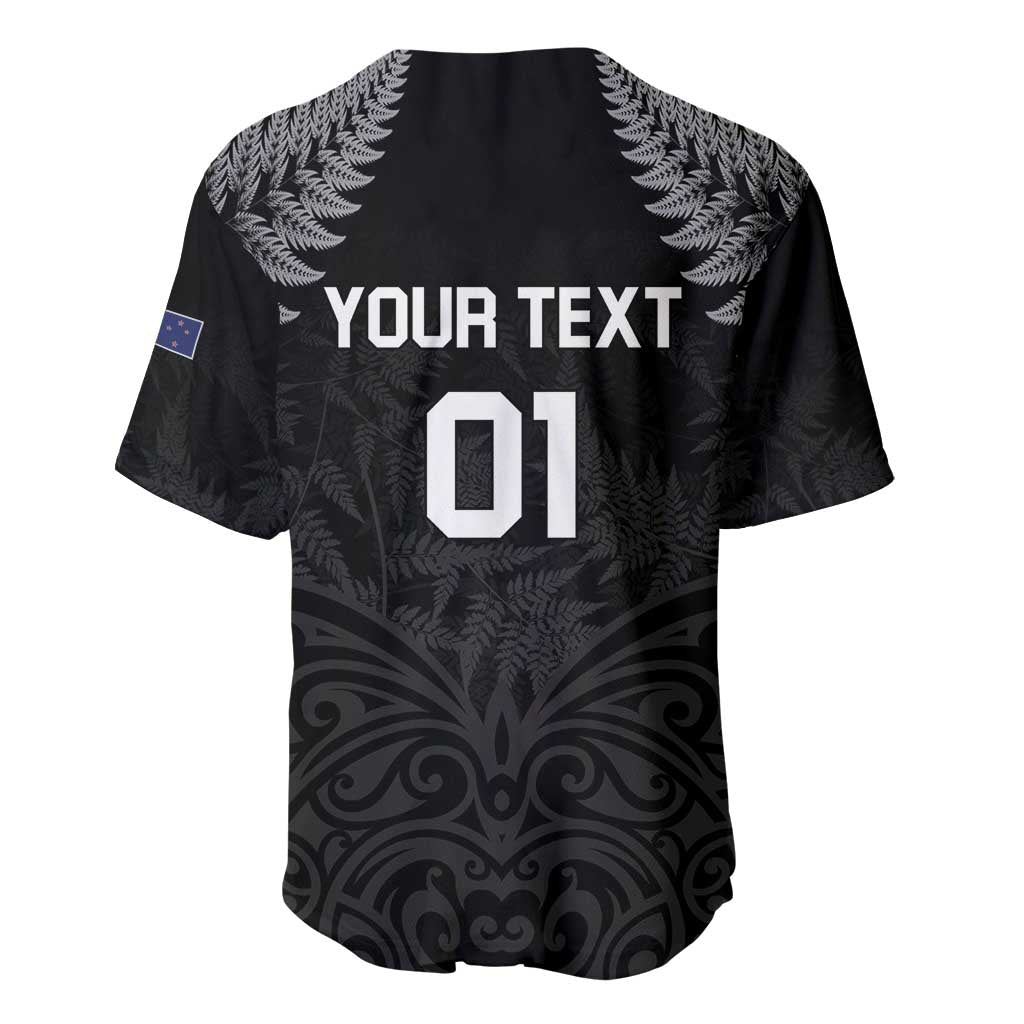 Custom New Zealand 2024 Rugby Baseball Jersey Silver Fern Aotearoa Kiwi LT01 - Polynesian Pride