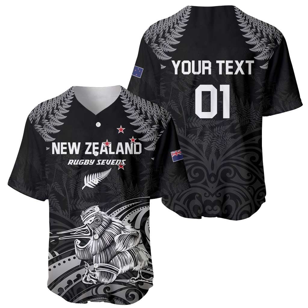 Custom New Zealand 2024 Rugby Baseball Jersey Silver Fern Aotearoa Kiwi LT01 - Polynesian Pride