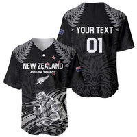 Custom New Zealand 2024 Rugby Baseball Jersey Silver Fern Aotearoa Kiwi LT01 - Polynesian Pride