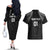 Custom New Zealand 2024 Rugby Couples Matching Off The Shoulder Long Sleeve Dress and Hawaiian Shirt Silver Fern Aotearoa Kiwi