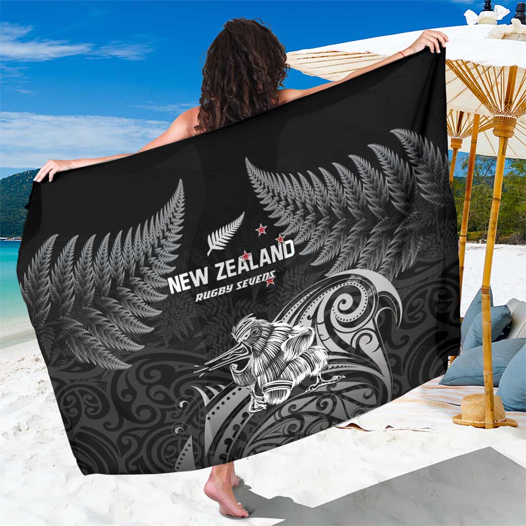 New Zealand 2024 Rugby Sarong Silver Fern Aotearoa Kiwi LT01 One Size 44 x 66 inches Black - Polynesian Pride