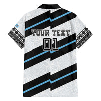 Custom Fiji 2024 Rugby Family Matching Off Shoulder Short Dress and Hawaiian Shirt Fijian Tapa Pattern