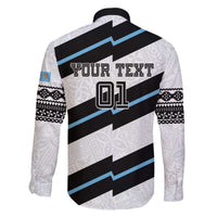 Custom Fiji 2024 Rugby Family Matching Off Shoulder Short Dress and Hawaiian Shirt Fijian Tapa Pattern