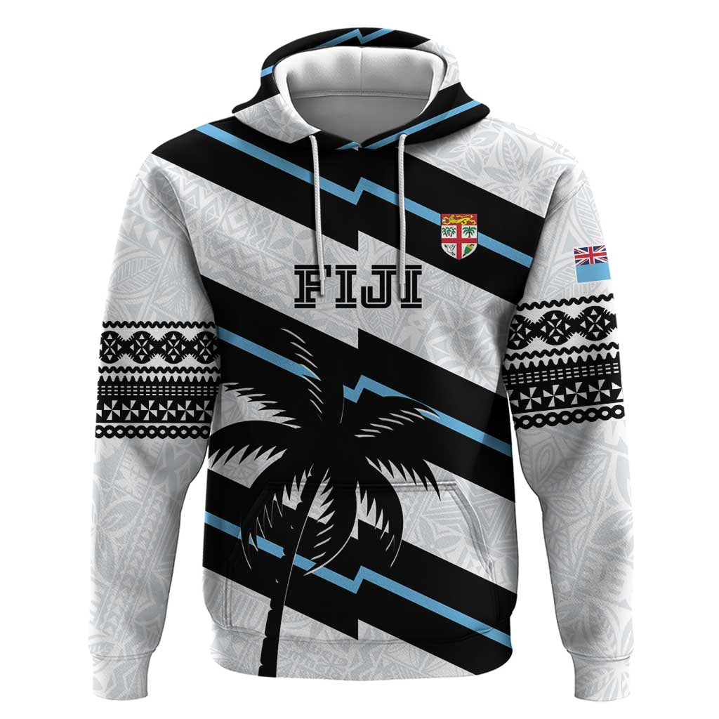 Custom Fiji 2024 Rugby Hoodie Fijian Tapa Pattern LT01 Pullover Hoodie White - Polynesian Pride