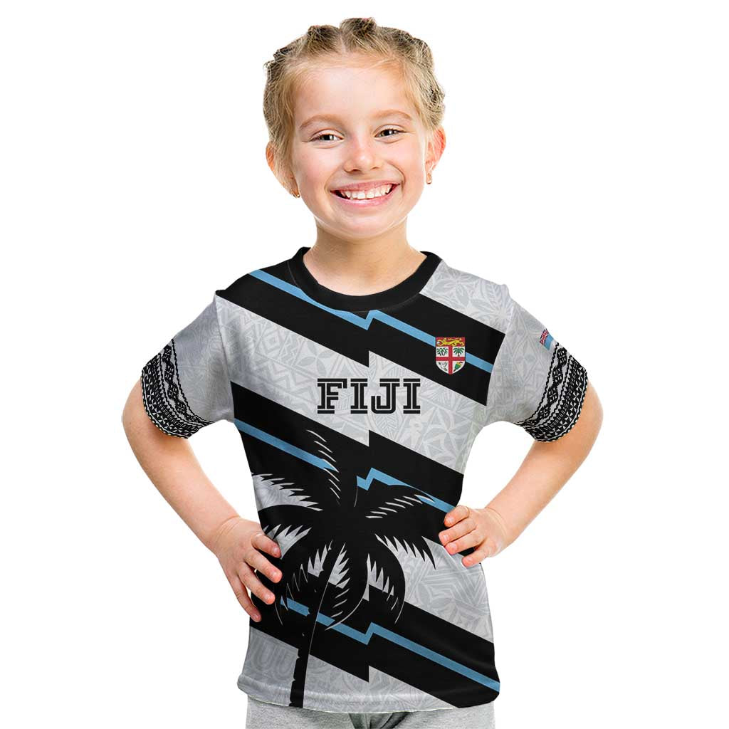 Custom Fiji 2024 Rugby Kid T Shirt Fijian Tapa Pattern