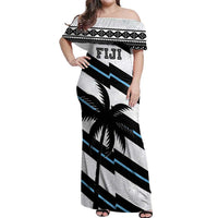 Custom Fiji 2024 Rugby Off Shoulder Maxi Dress Fijian Tapa Pattern