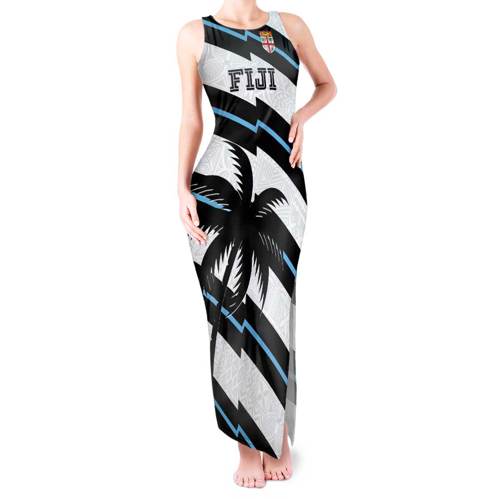 Custom Fiji 2024 Rugby Tank Maxi Dress Fijian Tapa Pattern LT01 Women White - Polynesian Pride
