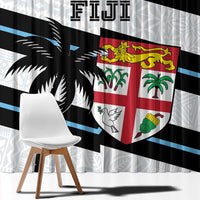 Fiji 2024 Rugby Window Curtain Fijian Tapa Pattern