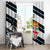 Fiji 2024 Rugby Window Curtain Fijian Tapa Pattern