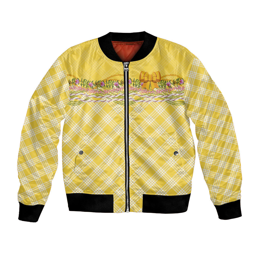 Hawaii Palaka Pikake Lokelani Plumeria Bomber Jacket Melemele Coquette Bow