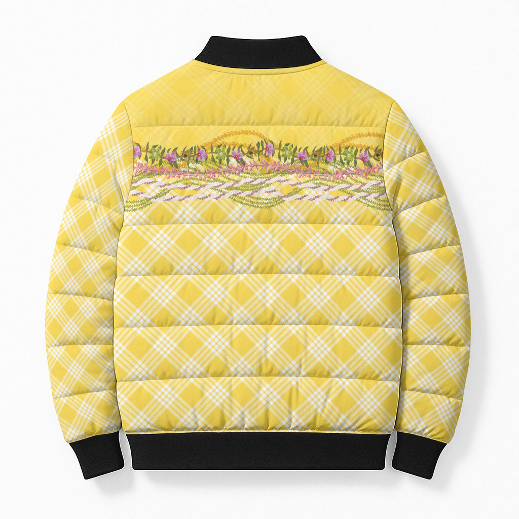 Hawaii Palaka Pikake Lokelani Plumeria Bomber Puffer Jacket Melemele Coquette Bow