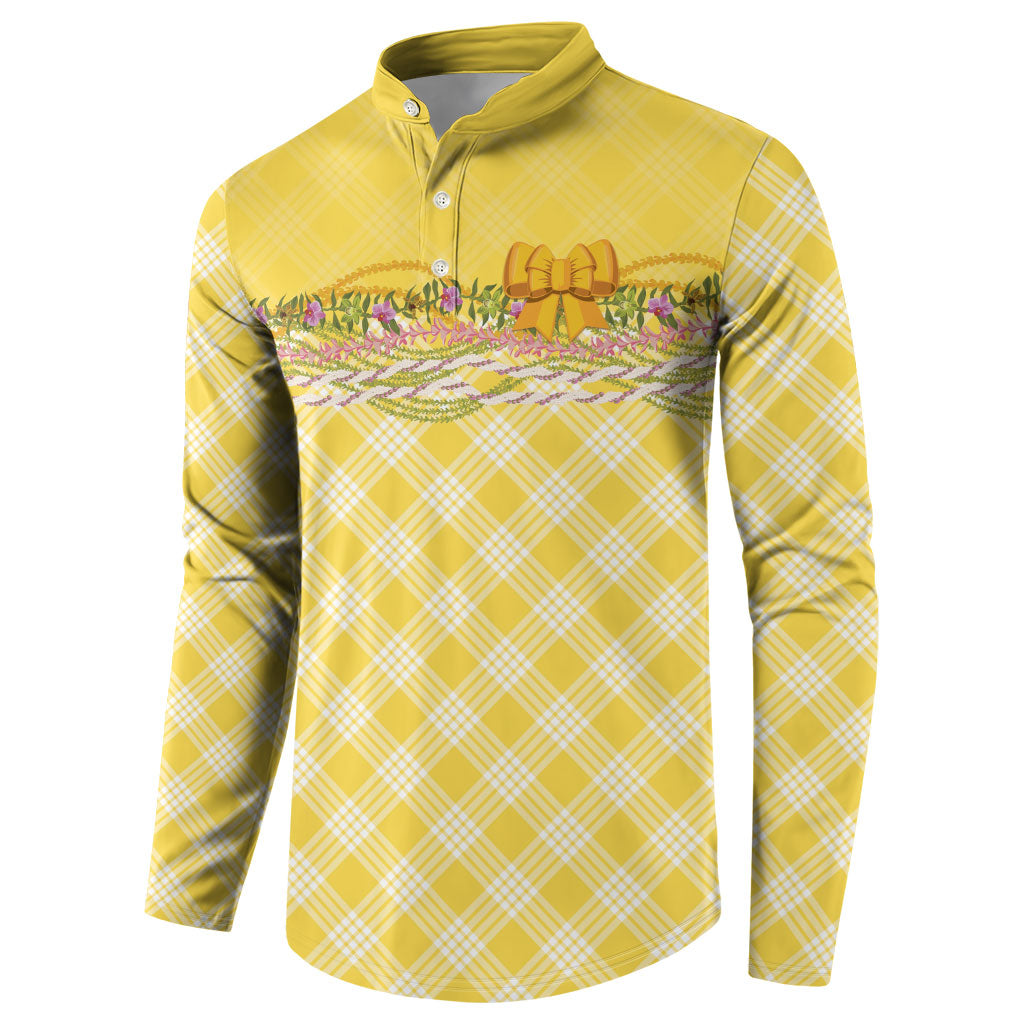 Hawaii Palaka Pikake Lokelani Plumeria Button Sweatshirt Melemele Coquette Bow