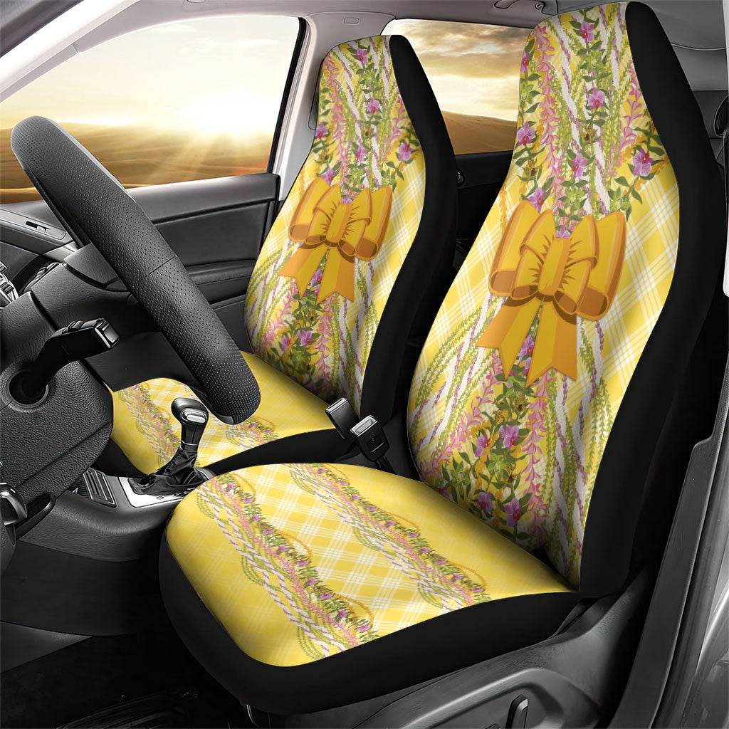 Hawaii Palaka Pikake Lokelani Plumeria Car Seat Cover Melemele Coquette Bow