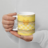 Hawaii Palaka Pikake Lokelani Plumeria Ceramic Mug Melemele Coquette Bow