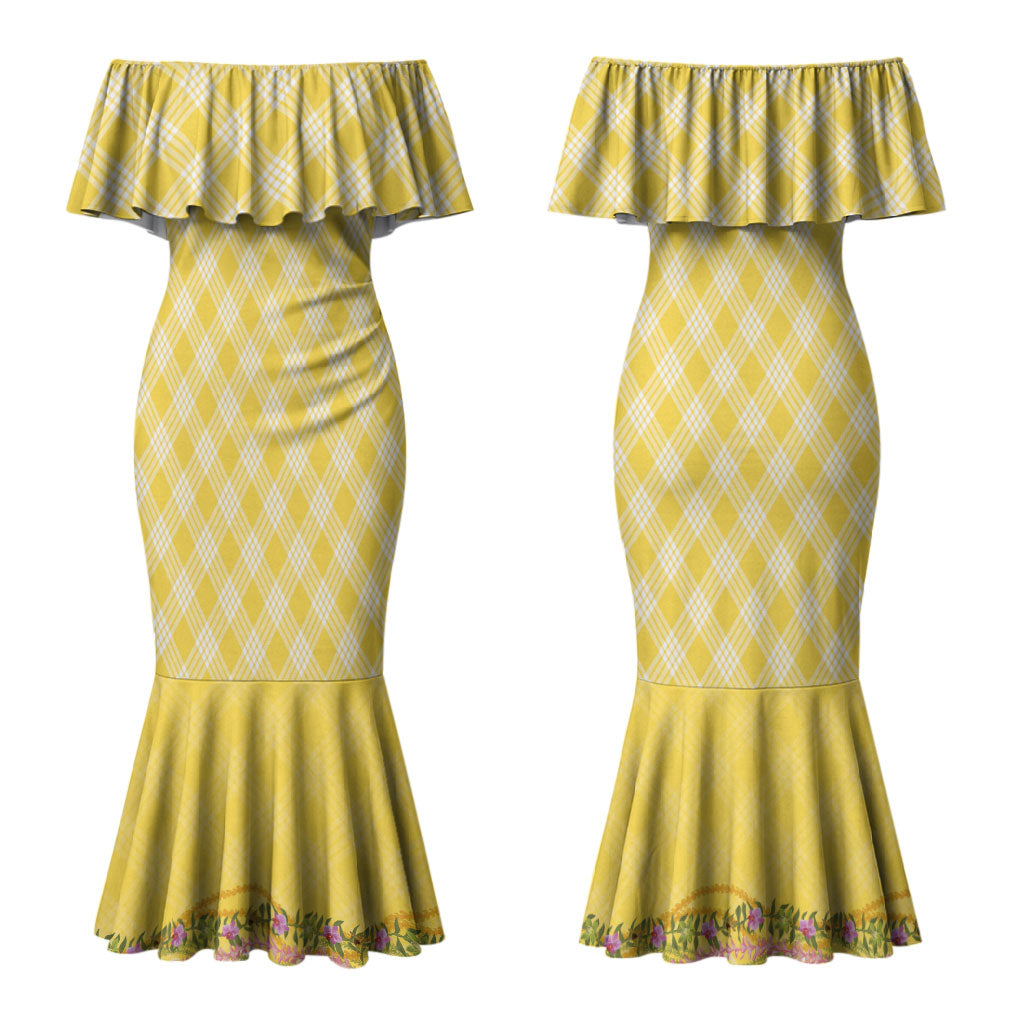 Hawaii Palaka Pikake Lokelani Plumeria Couples Matching Mermaid Dress and Hawaiian Shirt Melemele Coquette Bow LT01 - Polynesian Pride