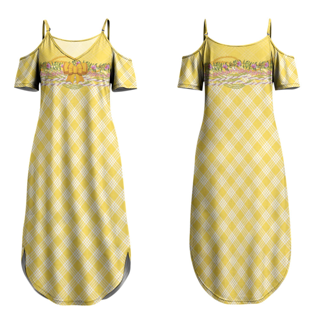 Hawaii Palaka Pikake Lokelani Plumeria Couples Matching Summer Maxi Dress and Long Sleeve Button Shirt Melemele Coquette Bow LT01 - Polynesian Pride
