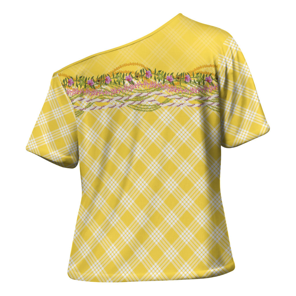 Hawaii Palaka Pikake Lokelani Plumeria Cross Shoulder Shirt Melemele Coquette Bow
